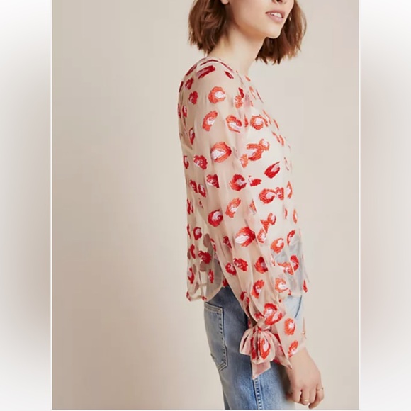 Anthropologie Eva Franco Rosy Leopard Top - Picture 3 of 9